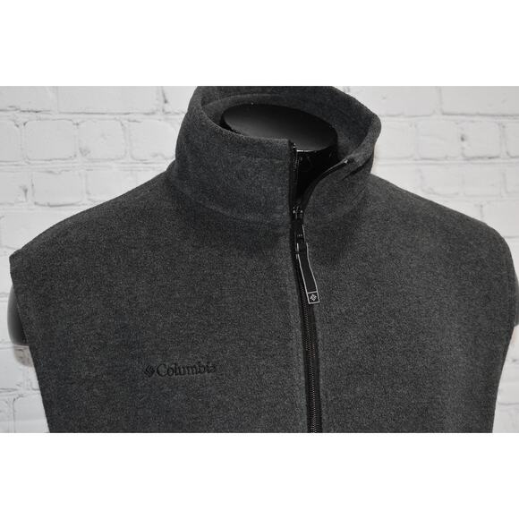 Columbia Fleece Jacket Vest Mens Size XL Camping Hiking Gray Polyester Full Zip - Picture 4 of 6